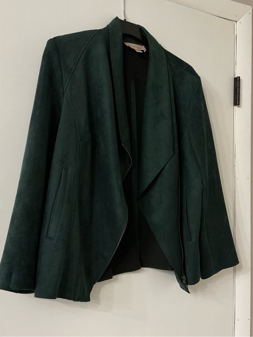Philosophy Green Blazer Suede Waterfall Design